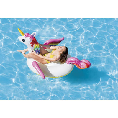 Chaise Longue Gonflable Licorne Géante – 160 Cm X 160 Cm – Flotteur Piscine/Plage – Vinyle PVC Robust, Kit Réparation Inclus – Adulte 80 Kg