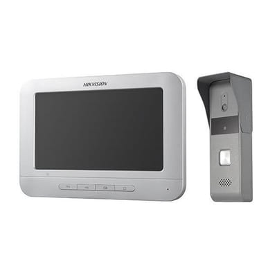 Hikvision Digital Technology DS-KIS203 système vidéophone 17,8 cm (7") Gris, Blanc, Vue principale