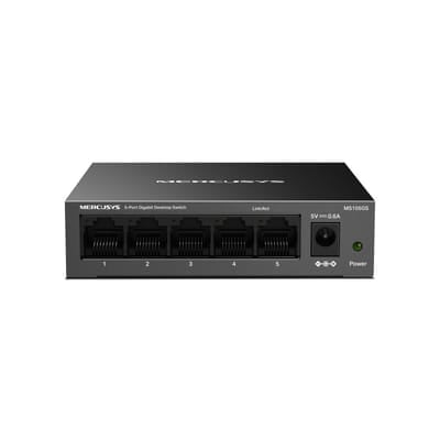 Mercusys MS105GS commutateur réseau Non-géré Gigabit Ethernet (10/100/1000) Noir, Vue principale