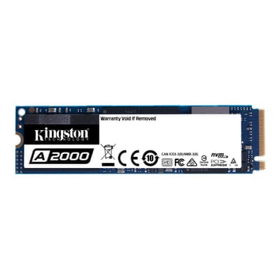 Disque SSD M.2 Kingston A2000 250 Go PCIe 3.0 3D NAND NVMe Rapide, Vue principale