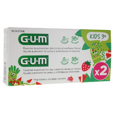 GUM Kids Dentifrice Fluoré 2-6 Ans Lot de 2 x 50 ml