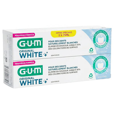 GUM Original White Dentifrice Lot de 2 x 75 ml, Vue principale