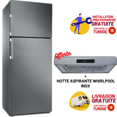 Réfrigérateur WHIRLPOOL 2 Portes 442 L NoFrost Inox 6ème Sens (W7TI 8711 NFX EX)
