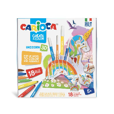 Carioca Pop-Up Unicorn Set de coloriage 3d