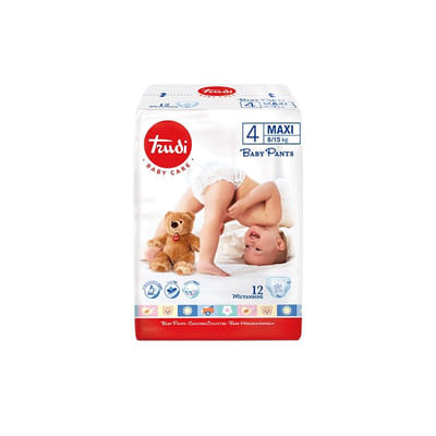 TRUDI BABY PANTS MAXI 8/15KG TAILLE 4 BOITE DE 12, Vue principale