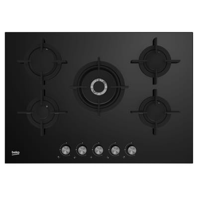 Beko HILW75222S plaque Noir Intégré 75 cm Gaz 5 zones, Vue principale