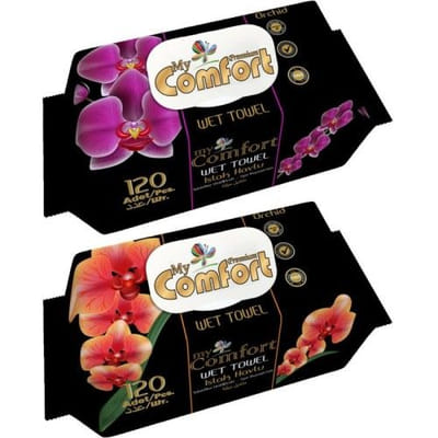 MY COMFORT PREMIUM LINGETTES ORCHIDE 120 PIECES, Vue principale