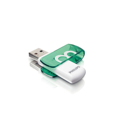 Philips FM08FD05B/97 lecteur USB flash 8 Go USB Type-A 2.0 Vert, Blanc, Vue principale