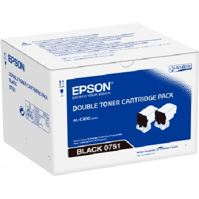 EPSON Double Black Toner Cartridge Pack 2 x 7.3k (C13S050751)