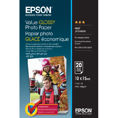 Epson Value Glossy Photo Paper - 10x15cm - 20 Feuilles