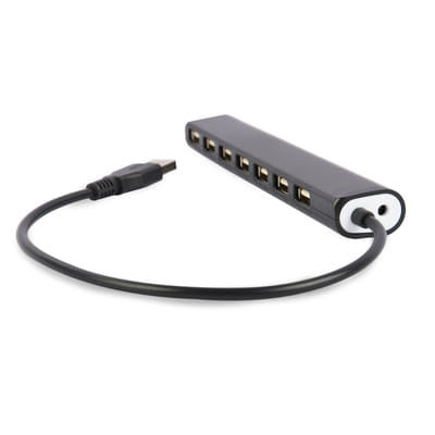 Gembird UHB-U2P7-04 hub & concentrateur USB 2.0 Noir, Vue principale