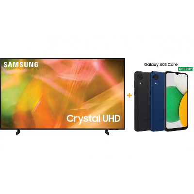 TV Samsung 65" 4K Crystal UHD Smart TV(UA65AU8000)