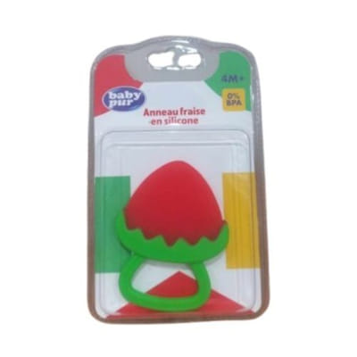 BABY PUR ANNEAU FRAISE EN SILICONE 4M+, Vue principale