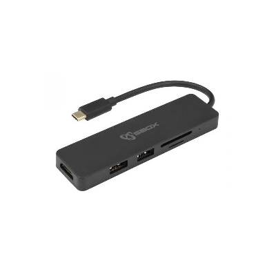 Adaptateur SBox Type C Vers HDMI, USB et Lecteur de cartes