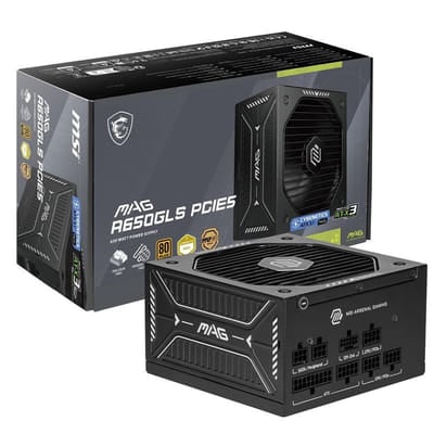 Bloc D'Alimentation Gamer MSI MAG A650GLS PCIE5 80 Plus Gold Noir, Vue principale