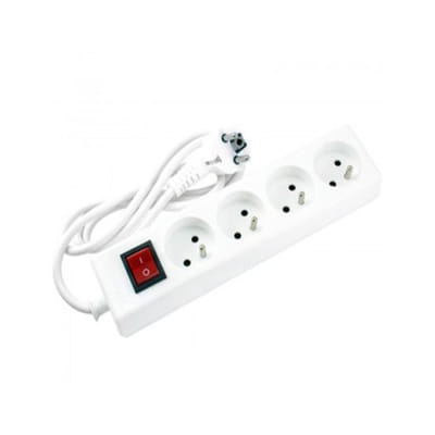Bloc Multiprise SOMEF 4 Modules Avec Interrupteur 5M - Blanc, Vue principale