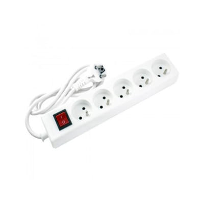 Bloc Multiprise SOMEF 5 Modules Avec Interrupteur 1.4M - Blanc