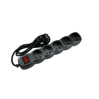 Bloc Multiprise SOMEF 5 Modules Avec Interrupteur 3 M - Noir, Vue principale