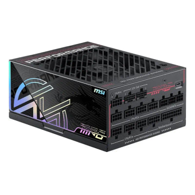 Boite d'alimentation MSI MEG Ai1300TS PCIE5 100% Modulaire / 1300W / 80 Plus Titanium, Vue principale