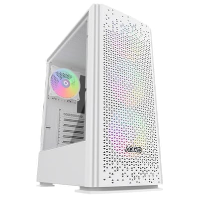 Boitier Gamer AQIRYS GACRUX Moyen Tour 4 Fans RGB - Blanc, Vue principale