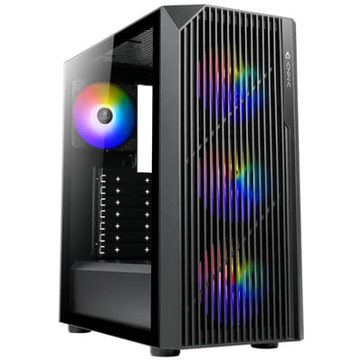 Boîtier Gamer AZZA SOURCE Moyen Tour ATX - Noir, Vue principale