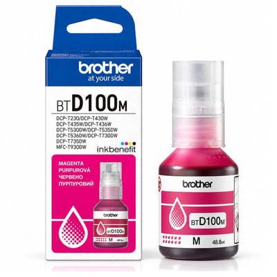 Bouteille D'encre Brother BTD100M Original 48.8ml Magenta, Vue principale