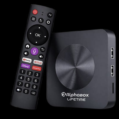 Box TV Android AlphaBox Lifetime 2G 16G Noir, Vue principale