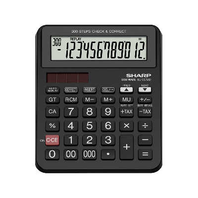 Calculatrice De Bureau Sharp EL-CC12D 12 Chiffres - Noir