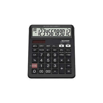 Calculatrice De Bureau Sharp EL-CC12G 12 Chiffres - Noir