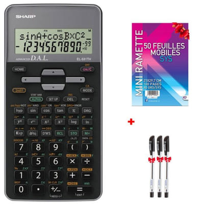 Calculatrice Scientifique Sharp EL-531TH / Noir et Gris, Vue principale