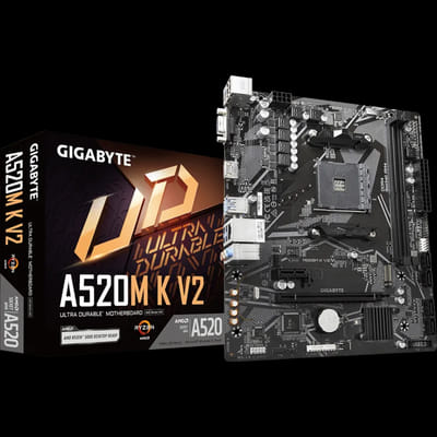 Carte mère Gigabyte AMD A520 Ultra Durable / Micro ATX / DDR4, Vue principale