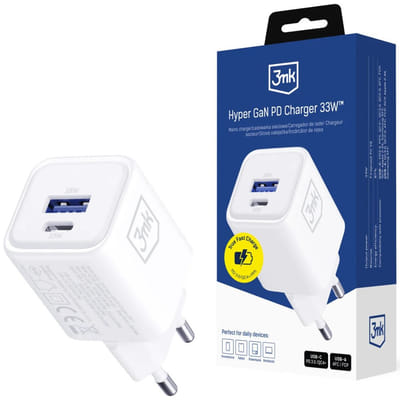 Chargeur 3mk Hyper Charger PD 33W GaN QC4+ PPS AFC FCP SCP 1A1C / Blanc, Vue principale