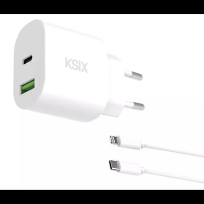Chargeur mural KSIX 30 W / Power Delivery / Quick Charge / câble Lightning / blanc, Vue principale
