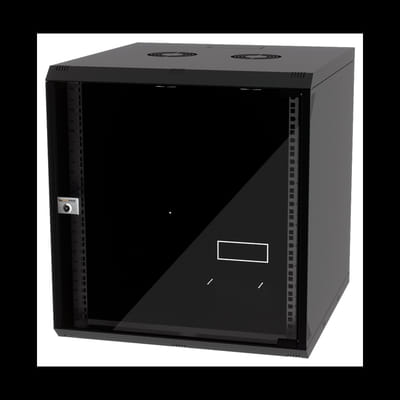 Coffret réseau VATPAN 12U 19" prof 600 mm avec porte vitré fixe / NOIR, Vue principale