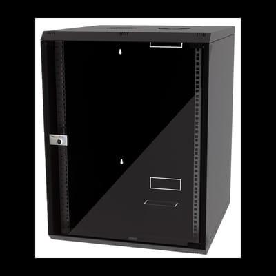 Coffret réseau VATPAN 15U 19" prof 600 mm avec porte vitré fixe / NOIR, Vue principale