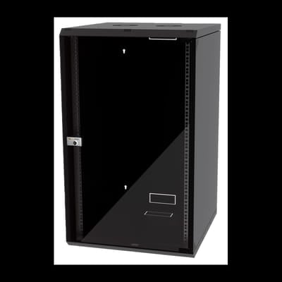 Coffret réseau VATPAN 20U 19" prof 450 mm avec porte vitré fixe / NOIR, Vue principale