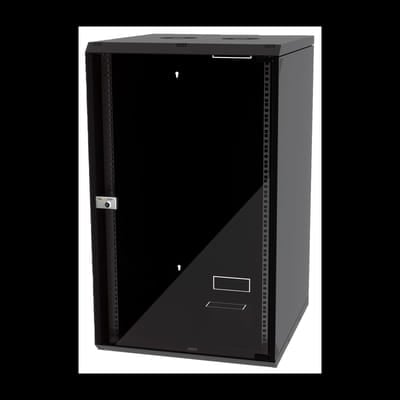 Coffret réseau VATPAN 20U 19" prof 600 mm avec porte vitré fixe / NOIR, Vue principale