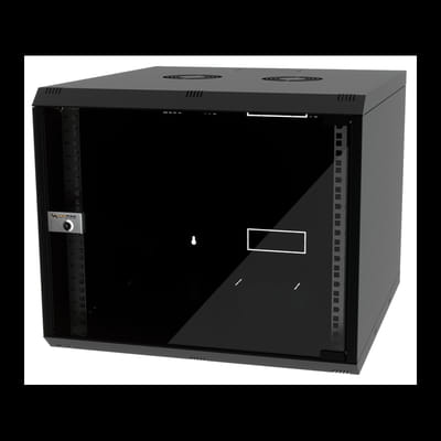 Coffret réseau VATPAN 9U 19" prof 600 mm avec porte vitré fixe / NOIR, Vue principale