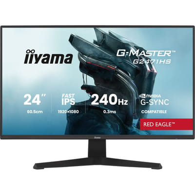 Écran IIYAMA GAMING G-MASTER 23.8" FHD 2400Hz IPS / 0,3ms 2HDMI/DP / 2x HAUT PARLEUR, Vue principale