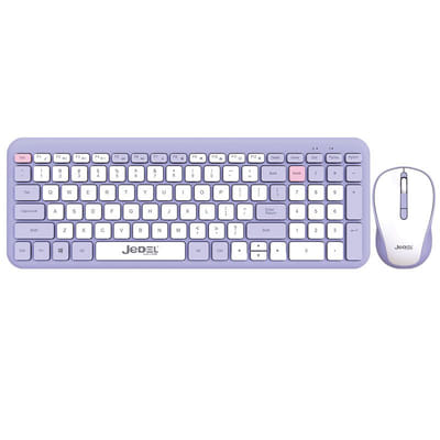 Ensemble Clavier & Souris Sans Fil Jedel WS739 Blanc, Vue principale
