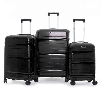 Ensemble de 3 Valises TITOU Polypropylène Avec Roues Démontables - Noir Brillant, Vue principale