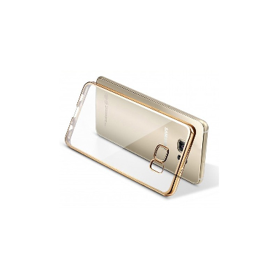 Etui Silicone Gold + Film de Protection Anti-Choc Pour Galaxy S7 Edge