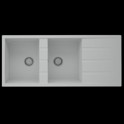 Évier Granitgem Premium ZETA21GREY 2 bacs Gris métallique, Vue principale