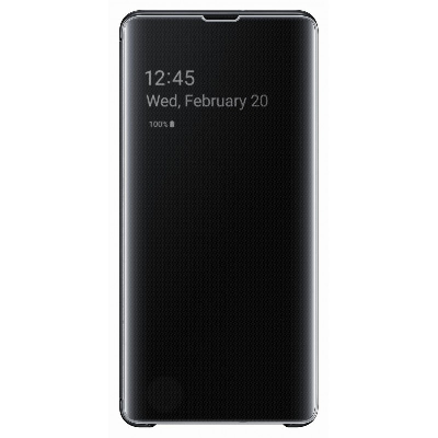 Flip Cover Clear View pour Samsung Galaxy S10 - Noir