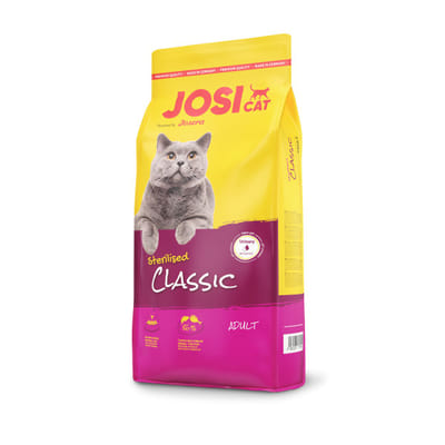 Josera JosiCat Sterilised Classic croquette pour chat 10 kg Adulte Maïs, Volaille, Riz, Saumon, Vue principale
