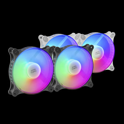 KIT DE 2 VENTILATEURS Mars Gaming MF-DUO 120 mm / RGB / Noir, Vue principale