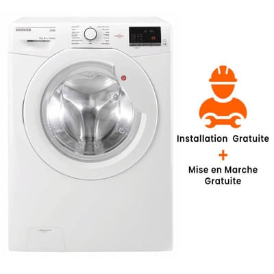 Lave linge Frontale HOOVER 9 Kg Blanc HL1492D3-80, Vue principale
