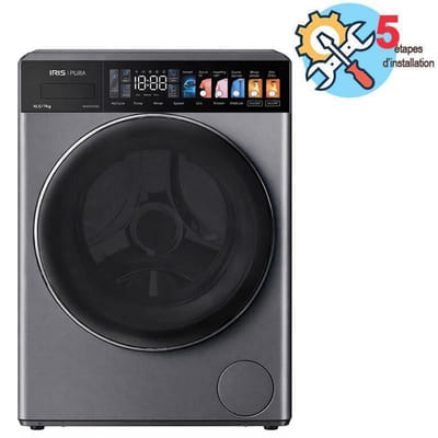 Lave-linge Séchant IRIS PURA WDSE1214VJMWB 10.5kg - Dark Silver, Vue principale
