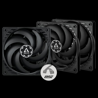 Lot de 3 Ventilateurs de boîtier Arctic P12 Slim PST 120 MM / Noir, Vue principale