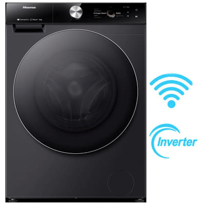 Machine à Laver Frontale Hisense WF7S1247BB Smart Inverter 12Kg Noir, Vue principale